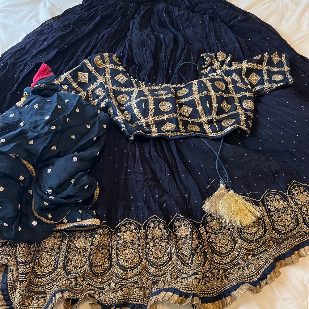 Navy Blue - almost black (see pictures) Indian Lehenga!